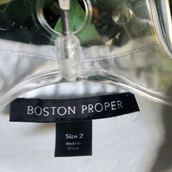 A LINE DRESS SUBTLE PLEATS POCKETS SIZE 2 BOSTON PROPER WHITE c - Picture 12 of 12